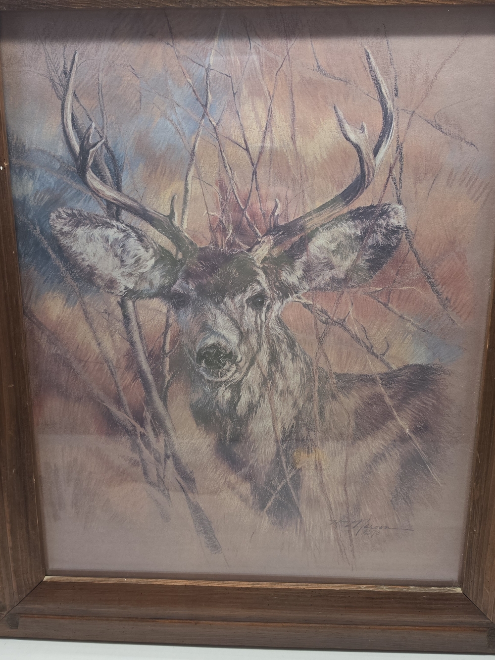 Vintage Deer Wall Decor Picture The Slinet Buck By Artist K Maroon Home Interior